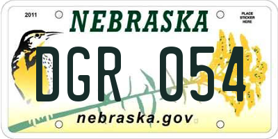 NE license plate DGR054