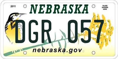 NE license plate DGR057