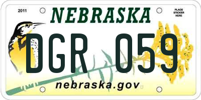 NE license plate DGR059