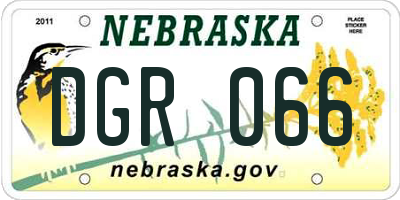 NE license plate DGR066