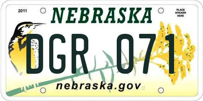 NE license plate DGR071