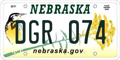 NE license plate DGR074