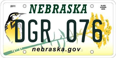 NE license plate DGR076