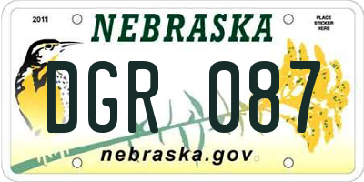 NE license plate DGR087