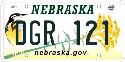 NE license plate DGR121