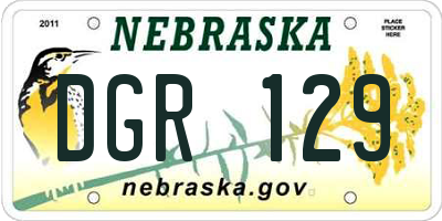 NE license plate DGR129