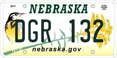 NE license plate DGR132