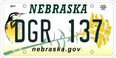 NE license plate DGR137