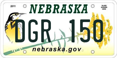 NE license plate DGR150