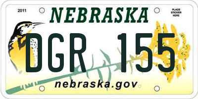NE license plate DGR155