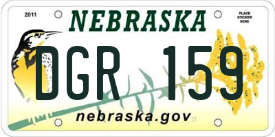 NE license plate DGR159