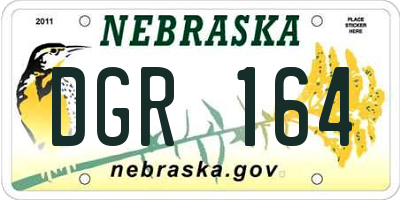 NE license plate DGR164