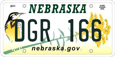 NE license plate DGR166