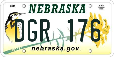 NE license plate DGR176