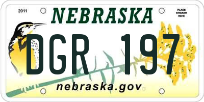 NE license plate DGR197