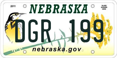 NE license plate DGR199