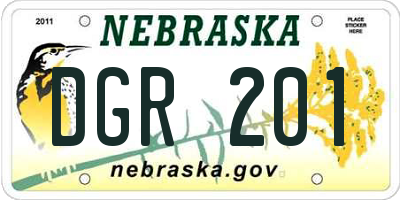NE license plate DGR201