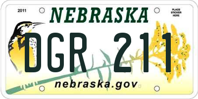 NE license plate DGR211