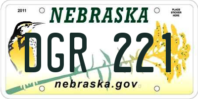 NE license plate DGR221