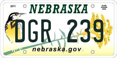 NE license plate DGR239