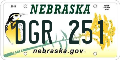 NE license plate DGR251