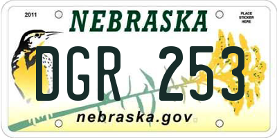 NE license plate DGR253