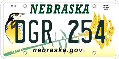 NE license plate DGR254