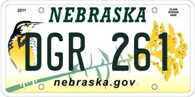 NE license plate DGR261