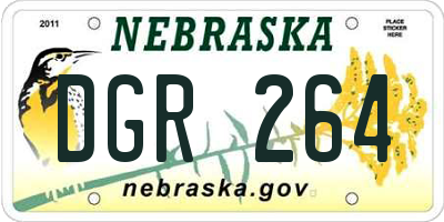 NE license plate DGR264
