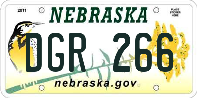 NE license plate DGR266