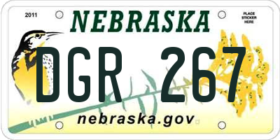 NE license plate DGR267
