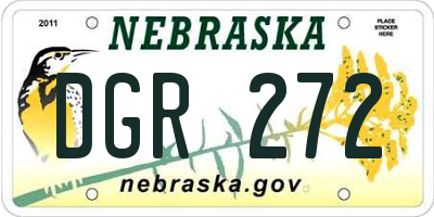 NE license plate DGR272