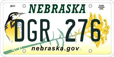 NE license plate DGR276