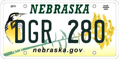 NE license plate DGR280