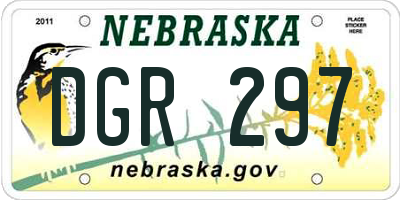 NE license plate DGR297