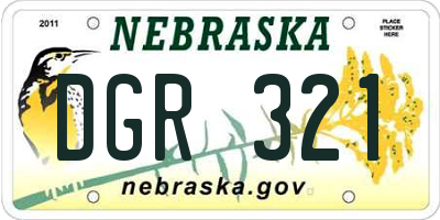 NE license plate DGR321