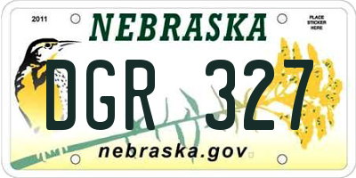 NE license plate DGR327