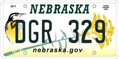 NE license plate DGR329
