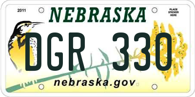 NE license plate DGR330