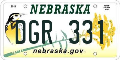 NE license plate DGR331