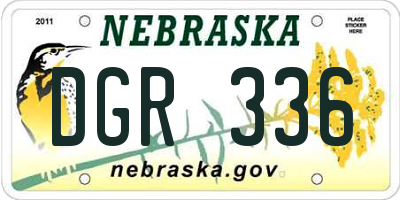 NE license plate DGR336
