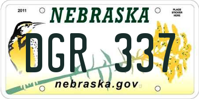 NE license plate DGR337
