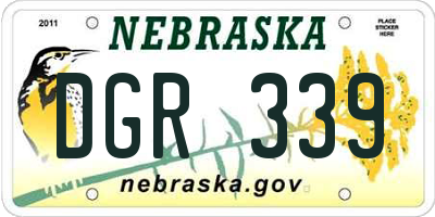 NE license plate DGR339