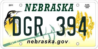 NE license plate DGR394