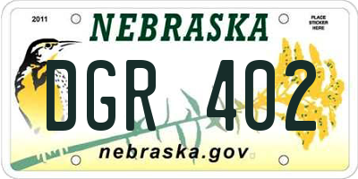 NE license plate DGR402