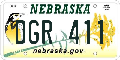 NE license plate DGR411