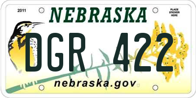 NE license plate DGR422