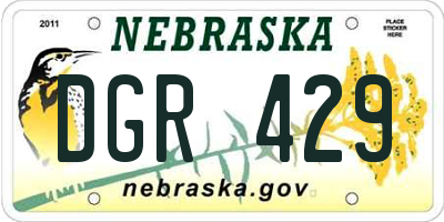 NE license plate DGR429
