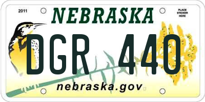 NE license plate DGR440