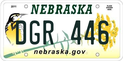 NE license plate DGR446